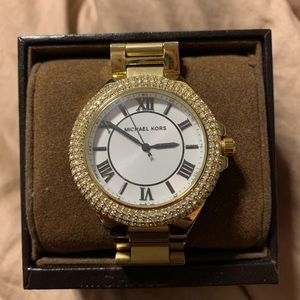Gold Michael Kors Watch With Crystal Detailing